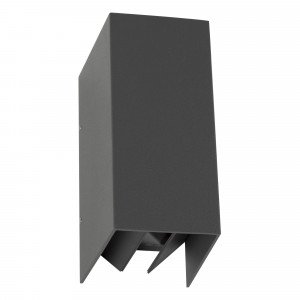 Antraciete rechthoekige buitenwandlamp met geïntegreerd led lichtbundels up en down zijn met shutters instelbaar, prachtige wandspot voor accentverlichting op de buitenmuur Antraciete rechthoekige buitenwandlamp met geïntegreerd led lichtbundels up en down zijn met shutters instelbaar, prachtige wandspot voor accentverlichting op de buitenmuur