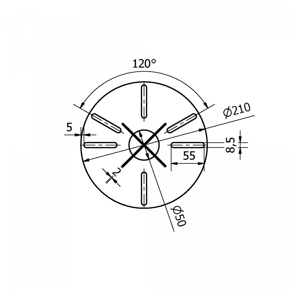 grondspie gepantserde geheel verzinkte verankeringspaal met een ronde plaat is Ø21cm en de grondspie gaat 50cm diep