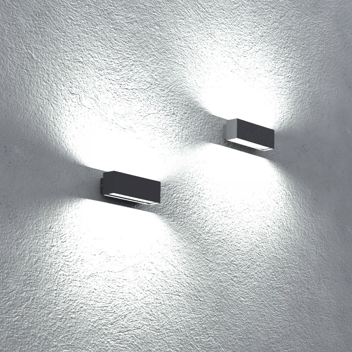 Muurspot Segment medium, LED gevelverlichting, up and downlighter, zwart