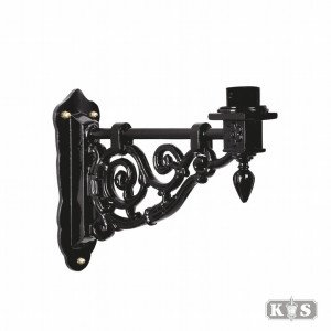 Wandarm Marken met klassiek krulmotief in zwart aluminium Wandarm Marken met klassiek krulmotief in zwart aluminium