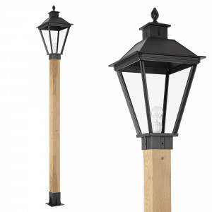 Klassieke buitenlamp Square XL WOOD Lantaarn tuinlamp vierkant in de kleur zwart Klassieke buitenlamp Square XL WOOD Lantaarn tuinlamp vierkant in de kleur zwart