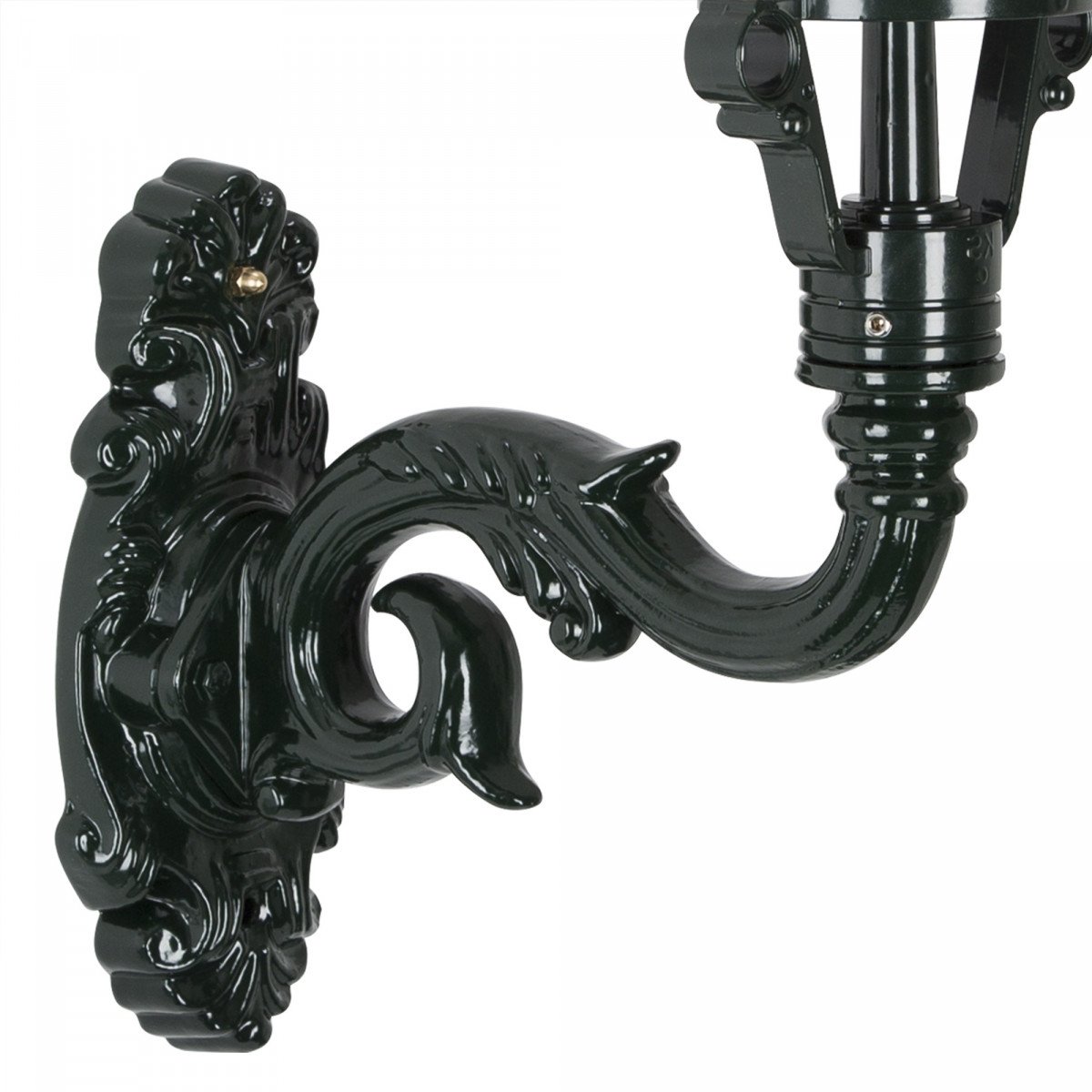 Wandlamp Volendam XL met kroonornamenten op koperen deksel en klassieke wandarm