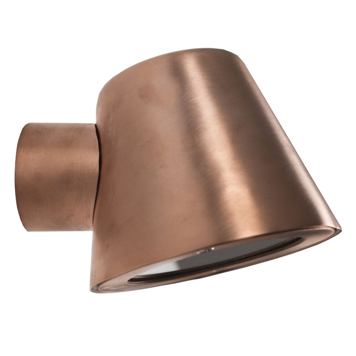 Vita Cup wandlamp koper, compacte buitenlamp met warme uitstraling en GU10 fitting.