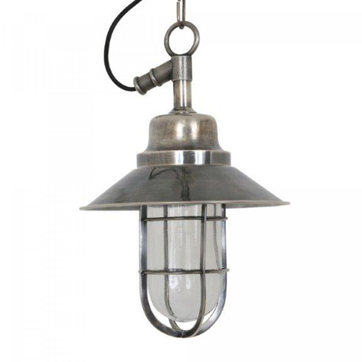Ventura hanglamp in antiek zilver met ketting, klassieke veranda verlichting