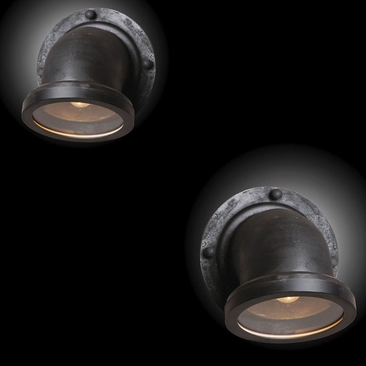Wandlamp Auckland Antiek Zwart
