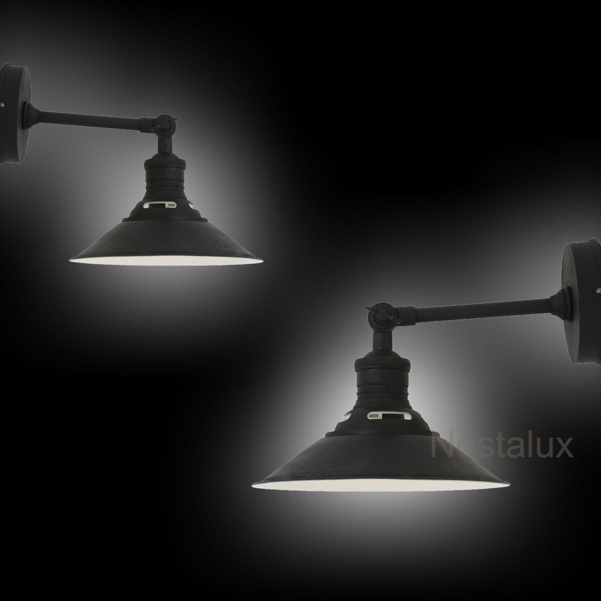 Wandlamp Kensington Antiek Zwart