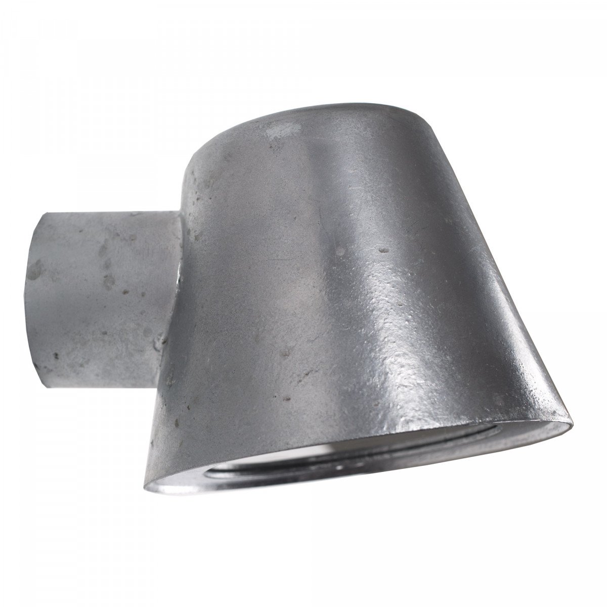 ita Cup wandlamp verzinkt staal, zilverkleurige wandspot met GU10 fitting voor buiten.