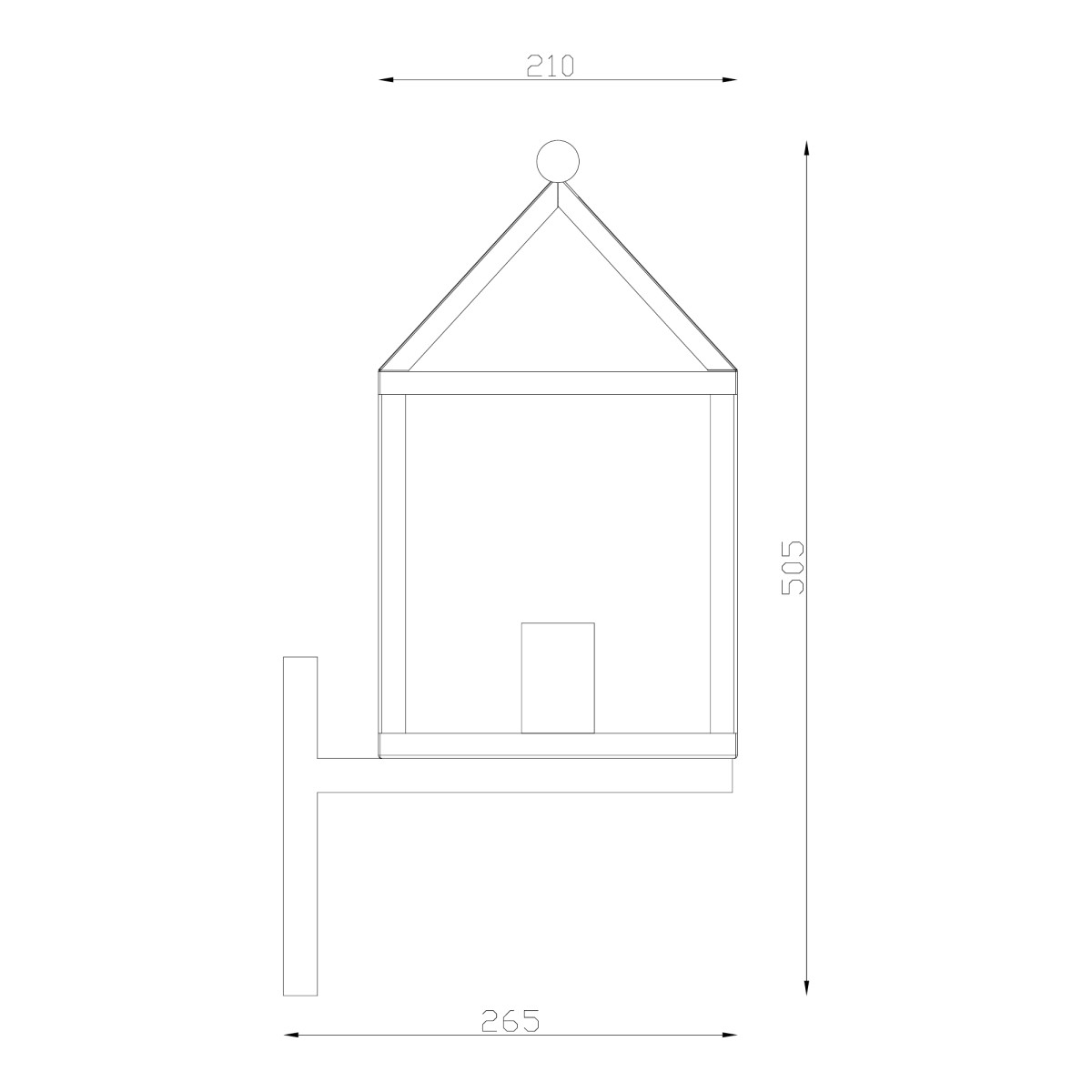 Buitenlamp huisjes model, zwart RVS frame, heldere beglazing, stijlvolle gevelverlichting,  KS kwaliteitsverlichting