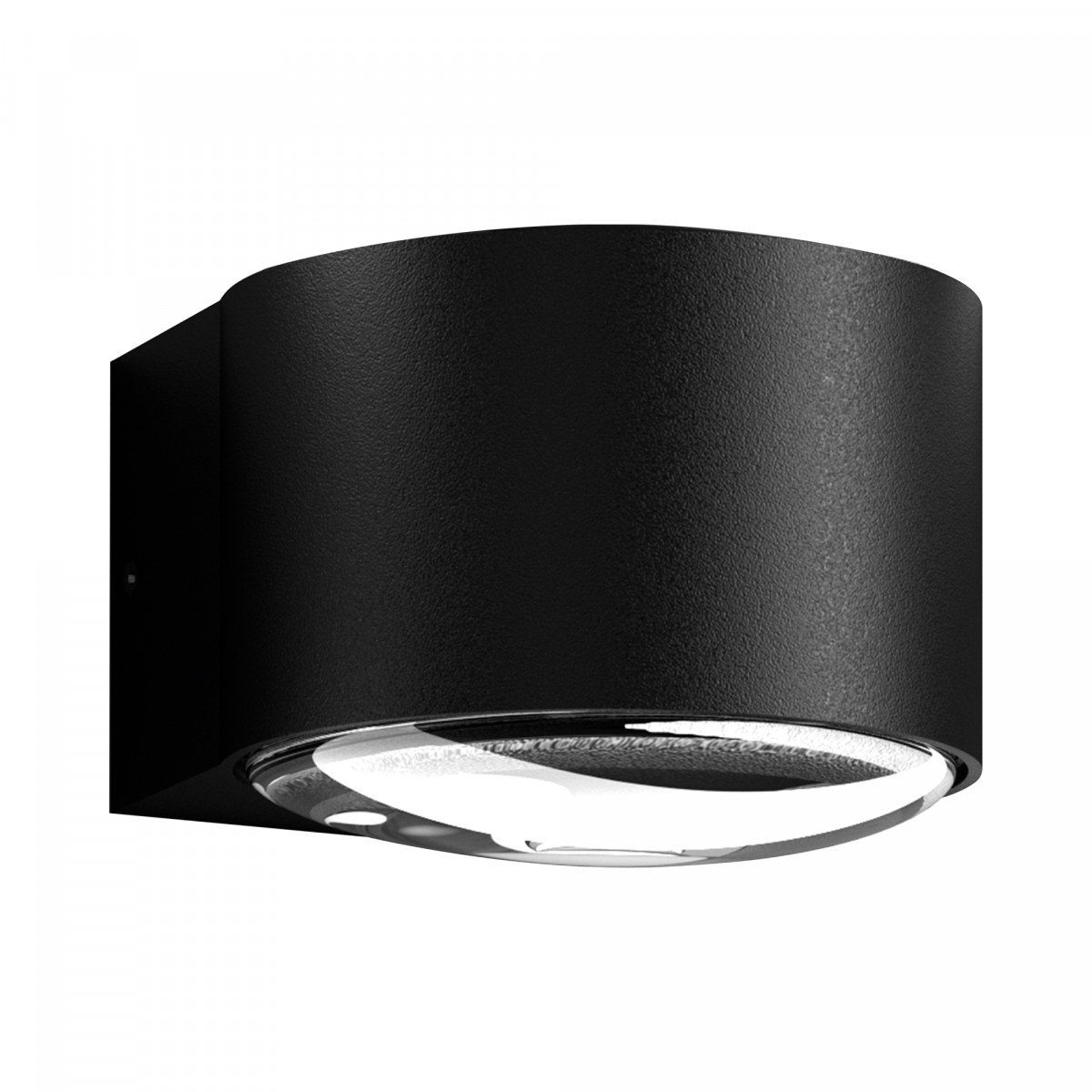 Icon wandlamp zwart aluminium, compacte LED downlighter voor buitengebruik met IP65 bescherming.