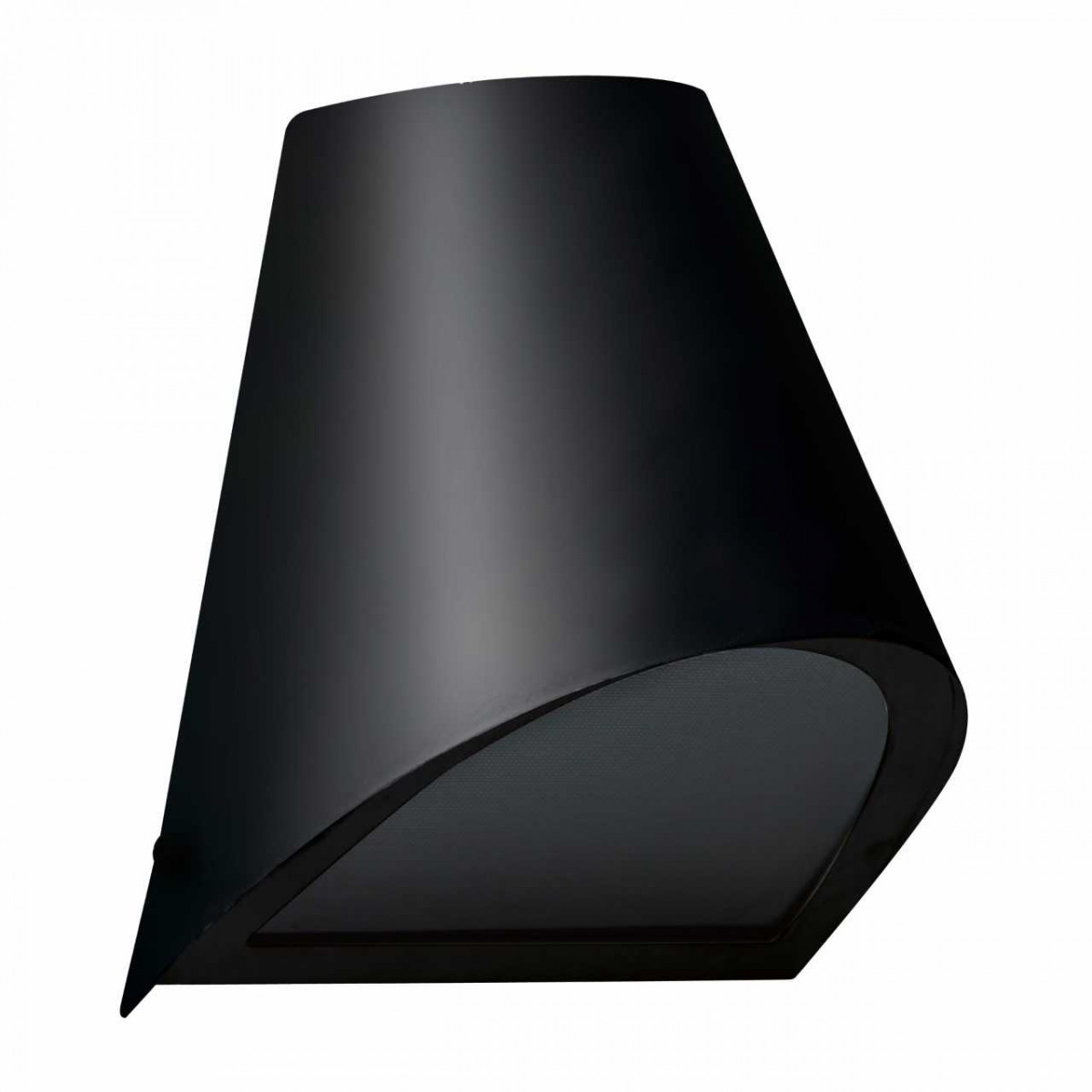 Zwarte wandlamp, moderne wandverlichting voor buiten, rond vormgegeven, geeft een mooi zacht strijklicht, ideaal voor aan de buitenmuur, gevel of padverlichting