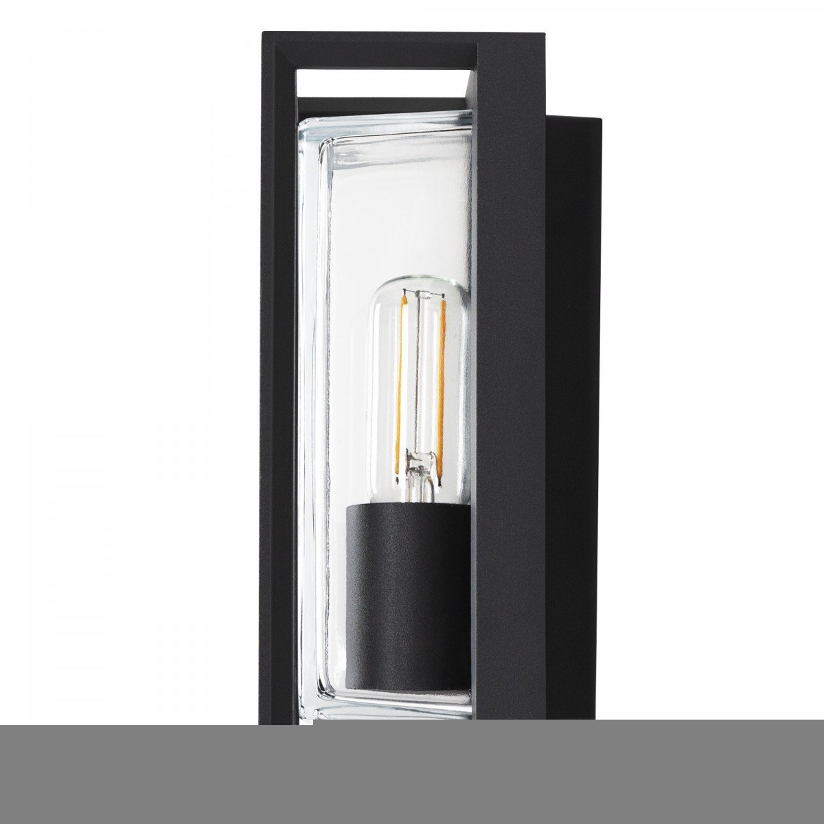 Eaton wandlamp zwart, stijlvol strak vormgegeven wandverlichting voor buiten met heldere beglazing, buitenverlichting wandverlichting modern  KS Verlichting
