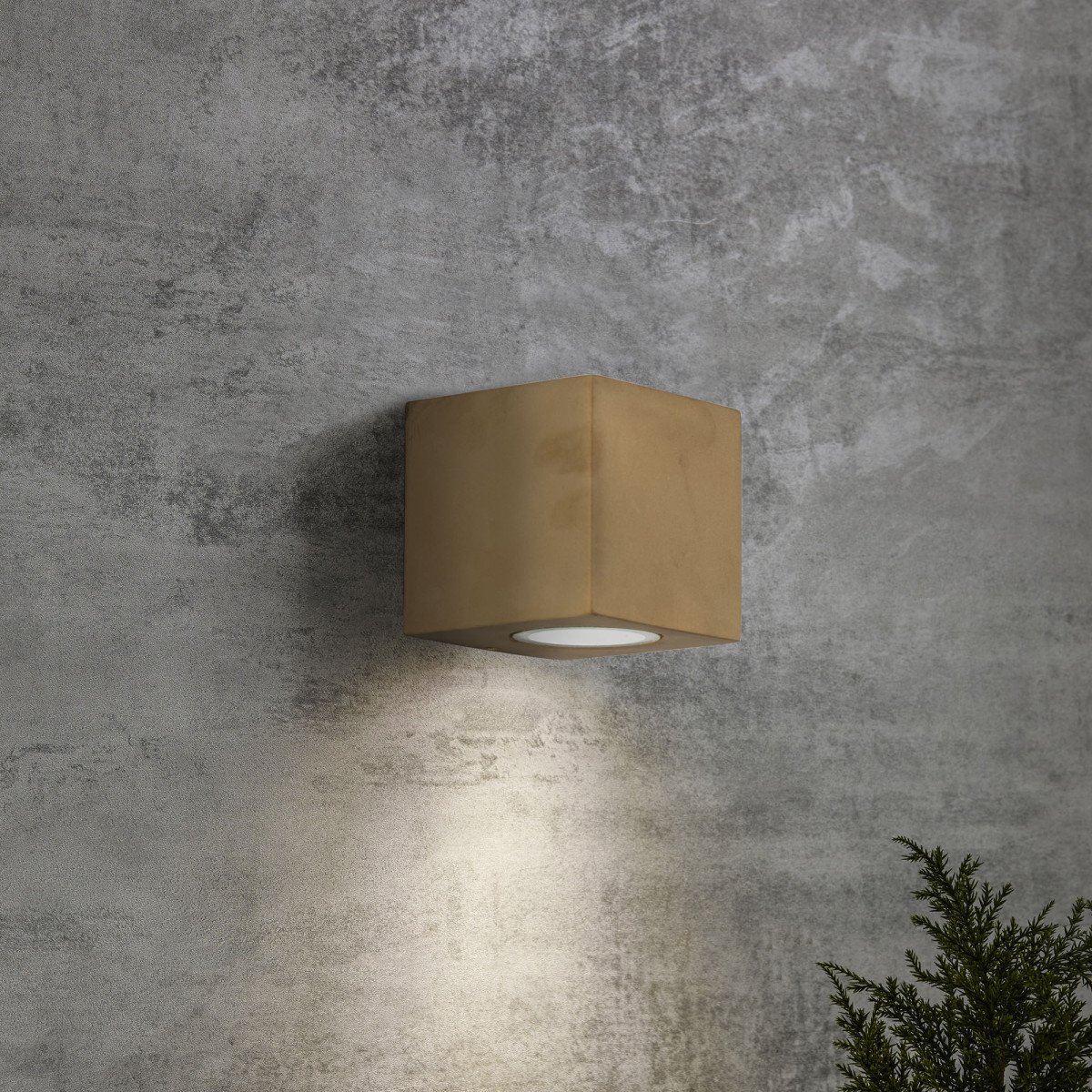 Levi messing wandlamp voor buiten, downlighter design met GU10 fitting