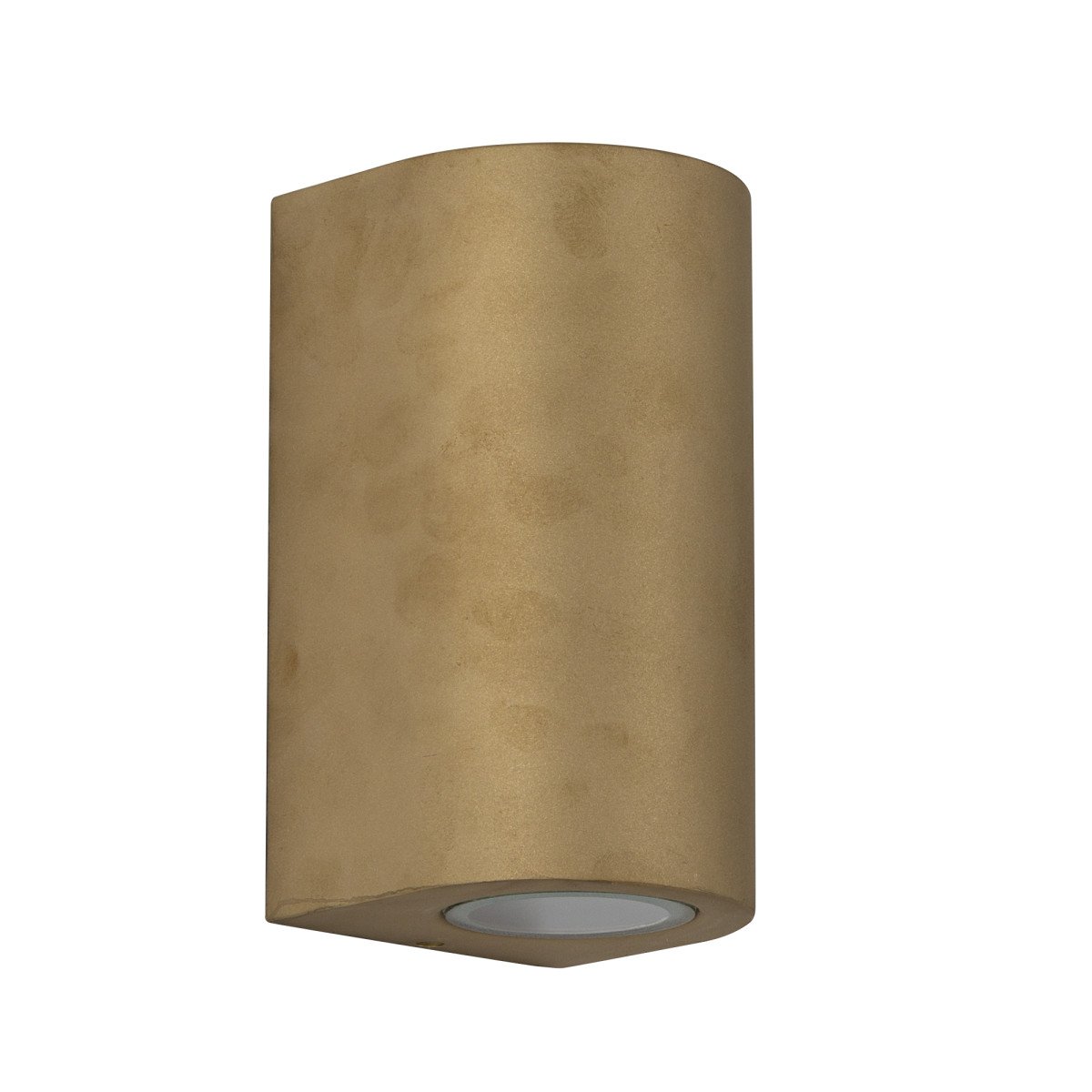 Noa wandlamp messing, up- en downlighter voor buiten met 2xGU10 fitting . Geschikt voor gevel en badkamer (IP54).