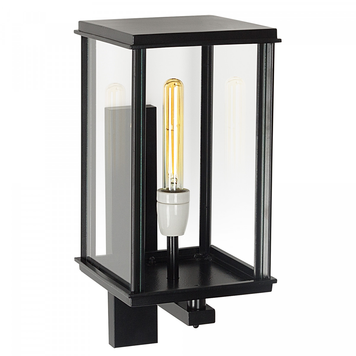 Buiten wandverlichting klassieke buitenlamp stijlvol en strak vormgegeven Capital staand XL wandlamp zwart strak klassieke gevelverlichting van KS Verlichting