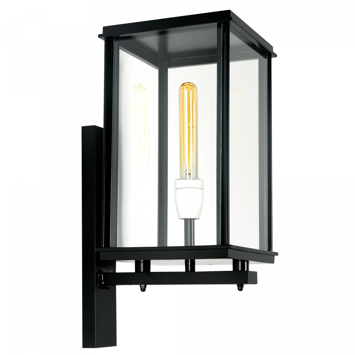 Buiten wandverlichting klassieke buitenlamp stijlvol en strak vormgegeven Capital staand XL wandlamp zwart strak klassieke gevelverlichting van KS Verlichting